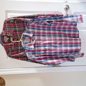 SOLD.  Wrangler Wrancher Western Shirts Ladies L, Snap Fronts.